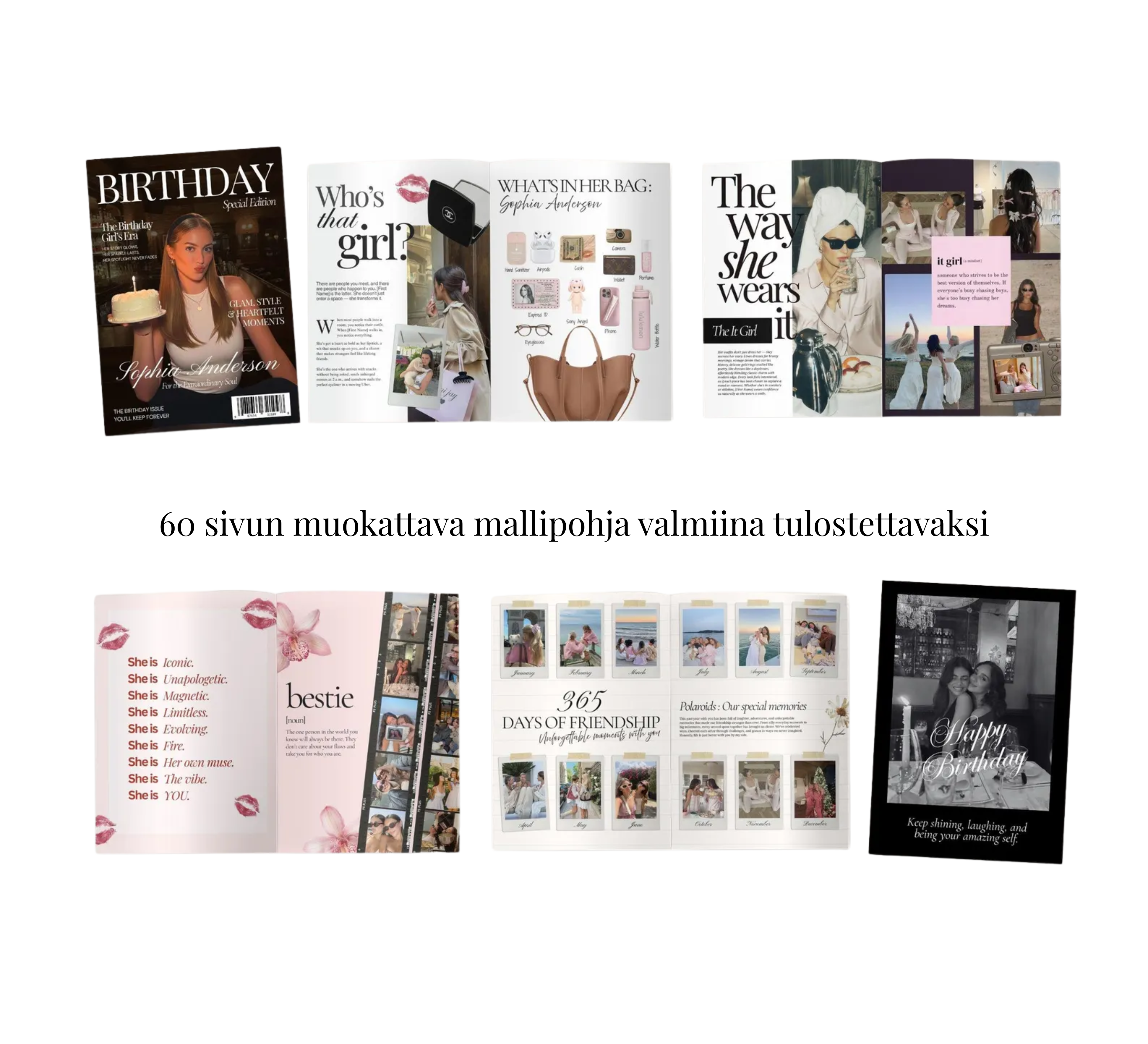 Birthday magazine template
