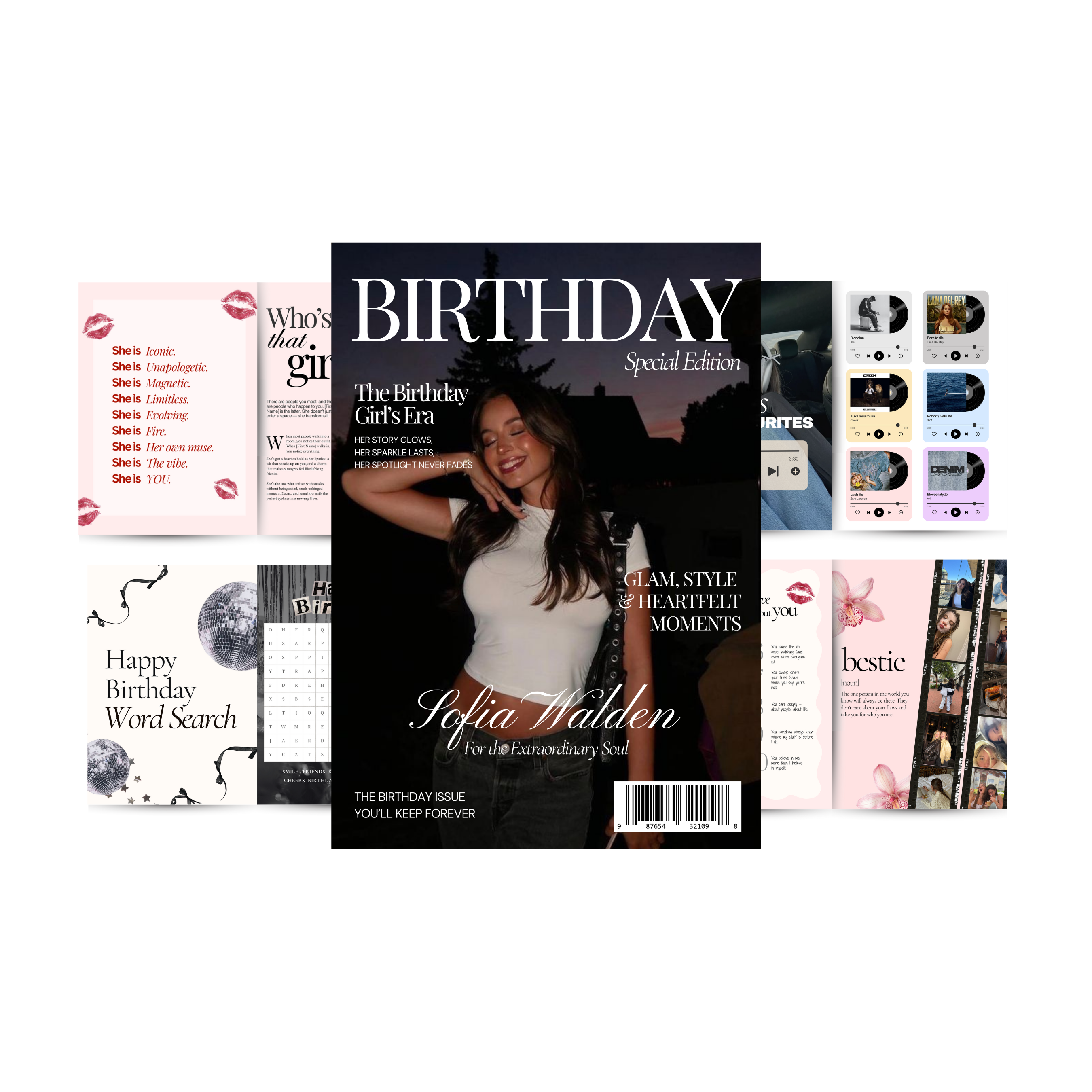 Birthday magazine template